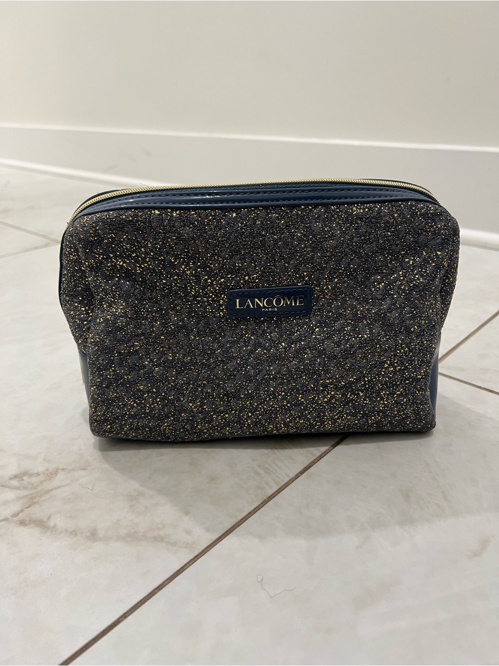 Lancôme Blue Glitter Cosmetic Bag